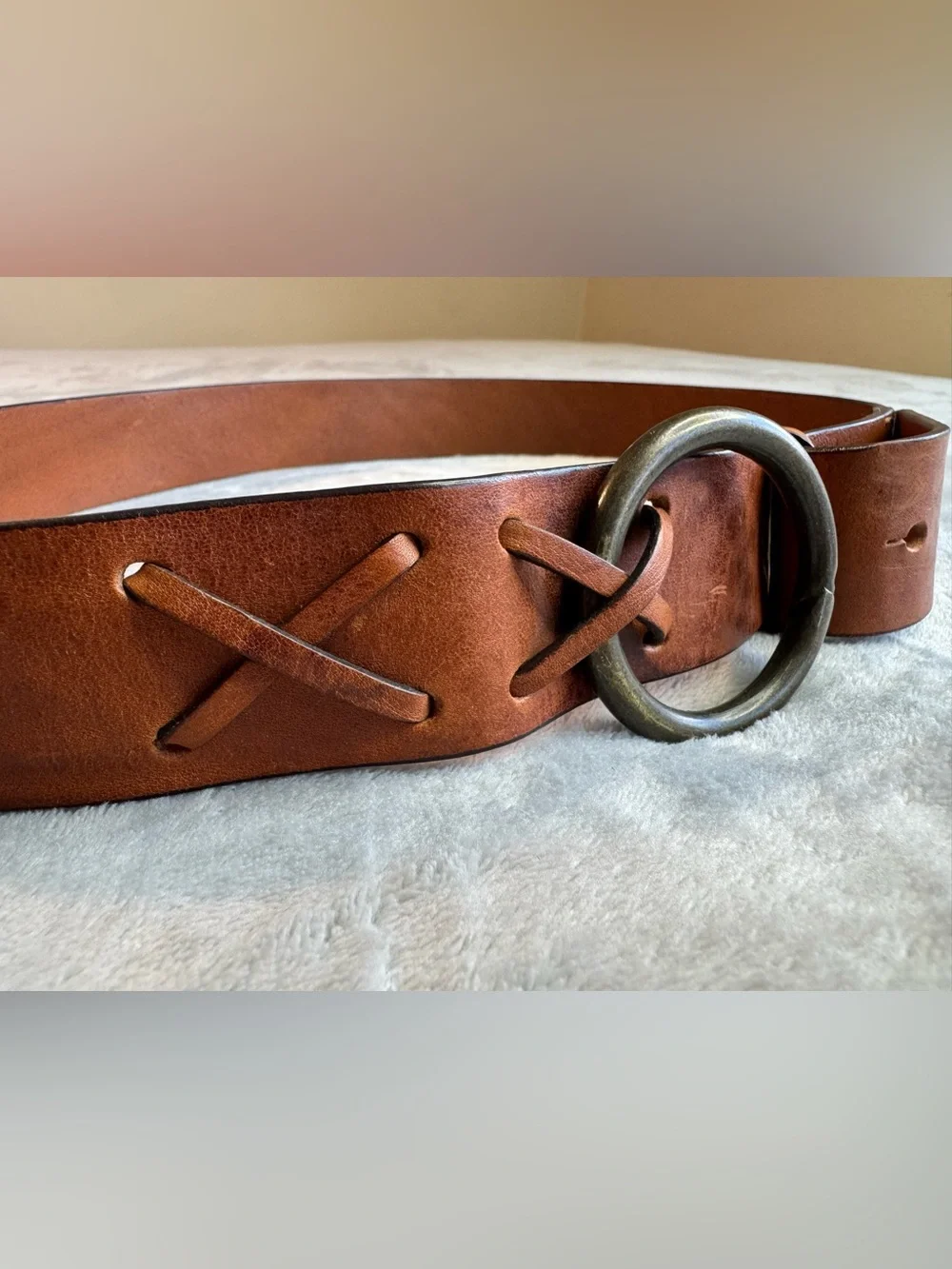 Sundance Rylee Leather Belt Brown Size Medium